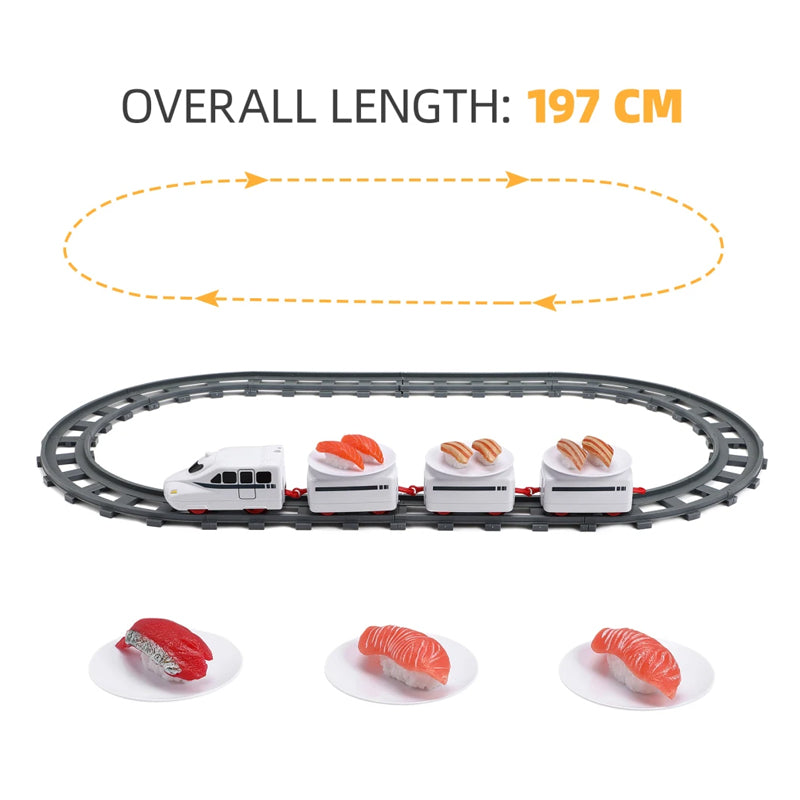 Electric Rotary Sushi Train Toy Track Role Playing Conveyor Set - Battery Operated_10