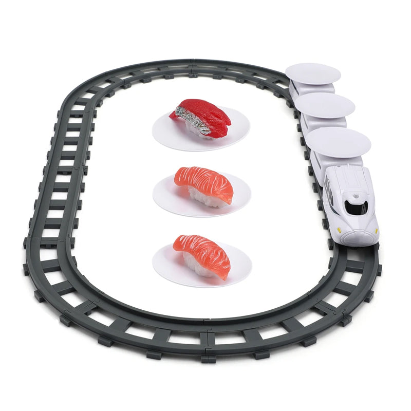 Electric Rotary Sushi Train Toy Track Role Playing Conveyor Set - Battery Operated_1