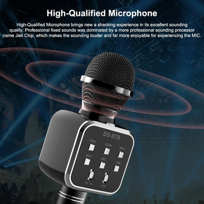 Wireless Karaoke Microphone with Built-in Speaker - USB Rechargeable