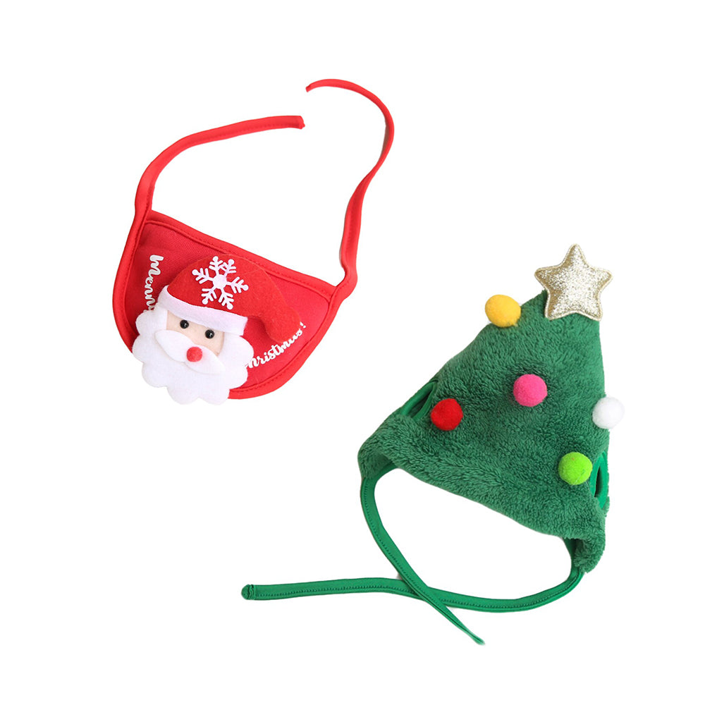 Holiday Christmas Scarf Bibs and Hat Pet Dress Up Costume_18
