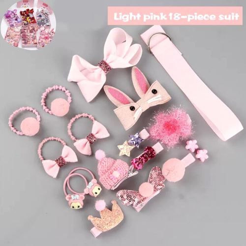 18PCS Cute Multi-Style Hair Accessory Sets or Girls