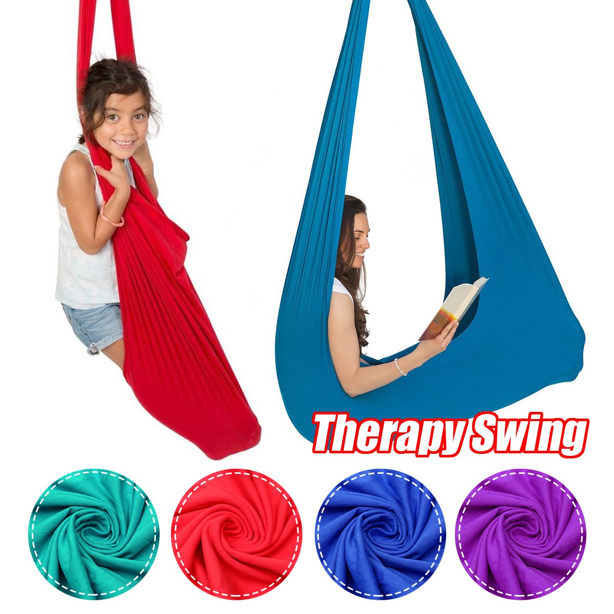 Kids Therapy Swing Yoga Cuddle Sensory Hanging Elastic Hammock