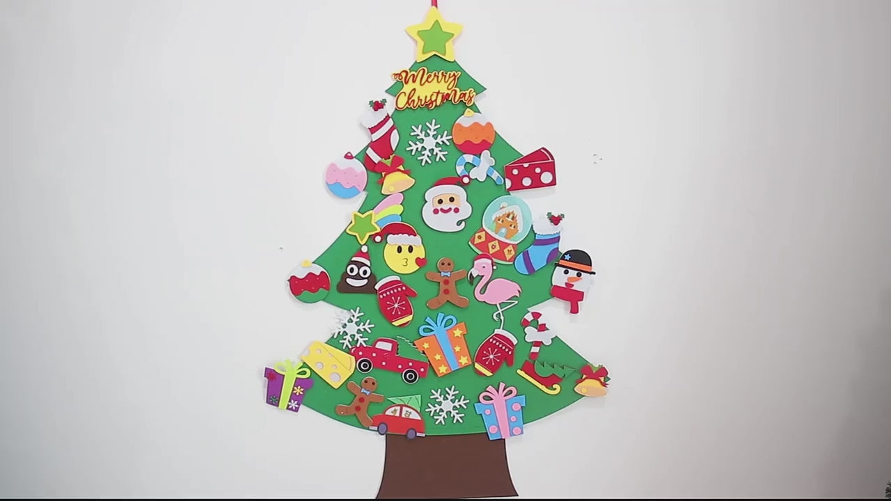 DIY Felt Christmas Tree Set for Kids, Wall Hanging Christmas Tree Decoration