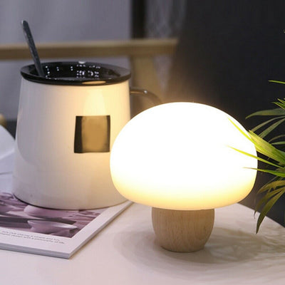 3 Step Dimming Portable Mushroom LED Night Lamp- USB Charging
