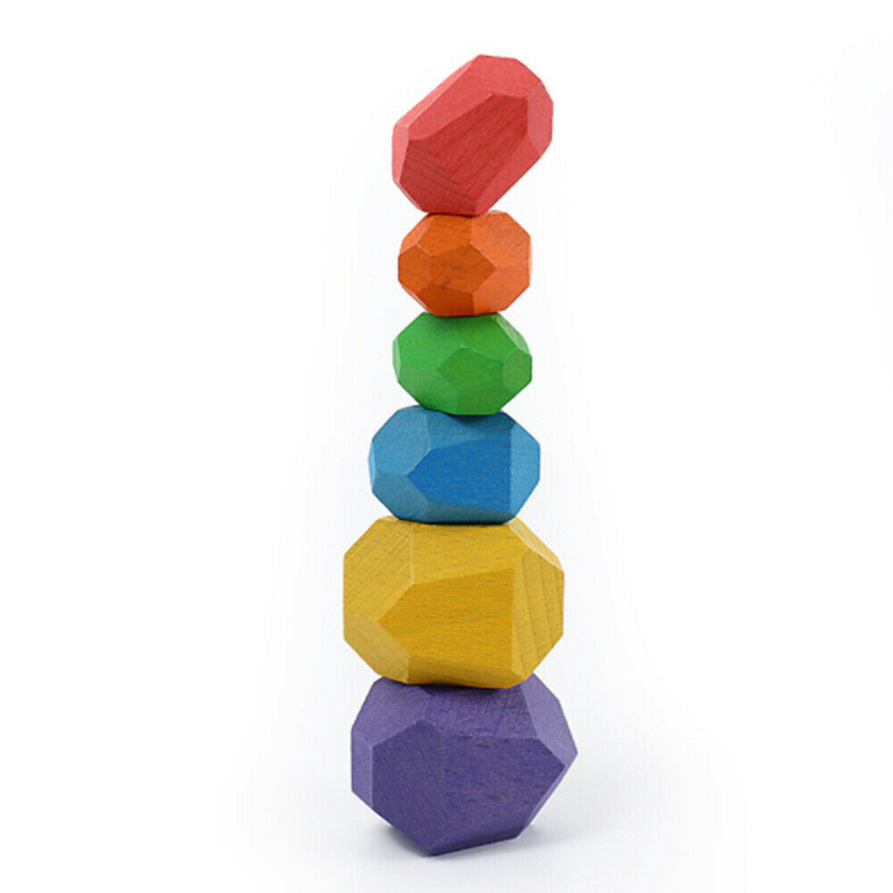 Rainbow Colored Balancing Stone Building Blocks for Kids_7