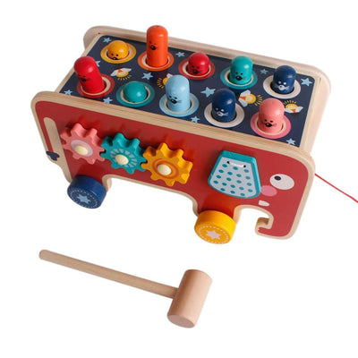 Wooden Cartoon Whack-a-Mole Percussion Toy for Kids_0