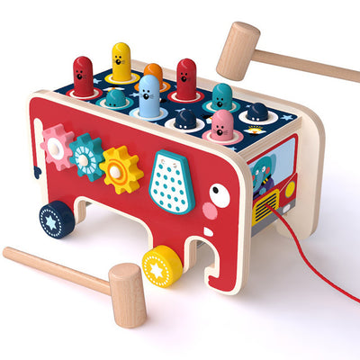 Wooden Cartoon Whack-a-Mole Percussion Toy for Kids_2