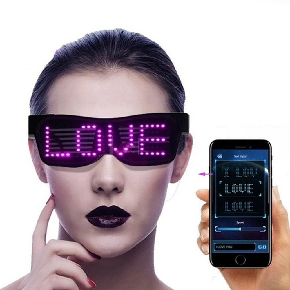 USB Rechargeable App Control Bluetooth LED Party Glasses_9