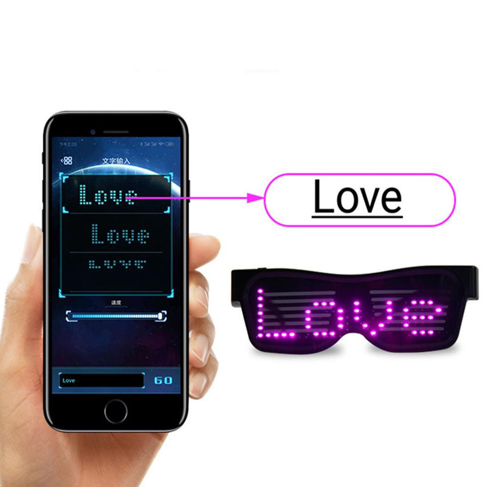 USB Rechargeable App Control Bluetooth LED Party Glasses_10