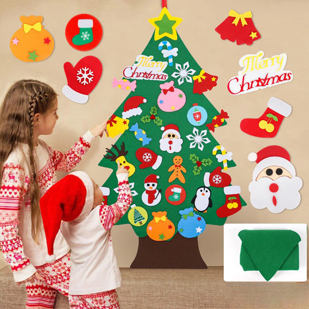 DIY Felt Christmas Tree Set for Kids, Wall Hanging Christmas Tree Decoration_8