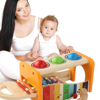 Pound & Tap Bench with Slide Out Xylophone Award Winning Durable Wooden Musical Toy for Kids_7
