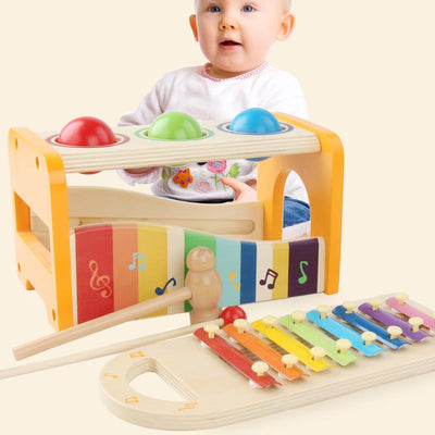 Pound & Tap Bench with Slide Out Xylophone Award Winning Durable Wooden Musical Toy for Kids_8