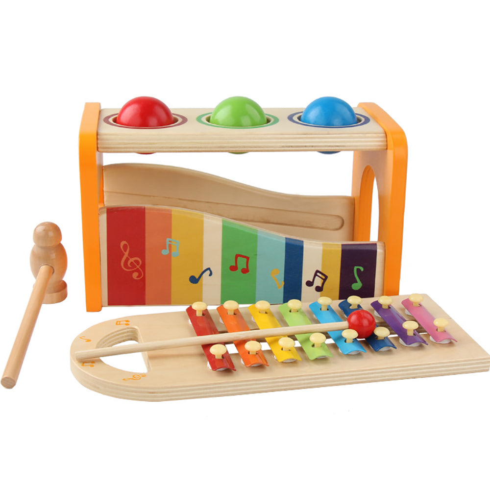 Pound & Tap Bench with Slide Out Xylophone Award Winning Durable Wooden Musical Toy for Kids_0