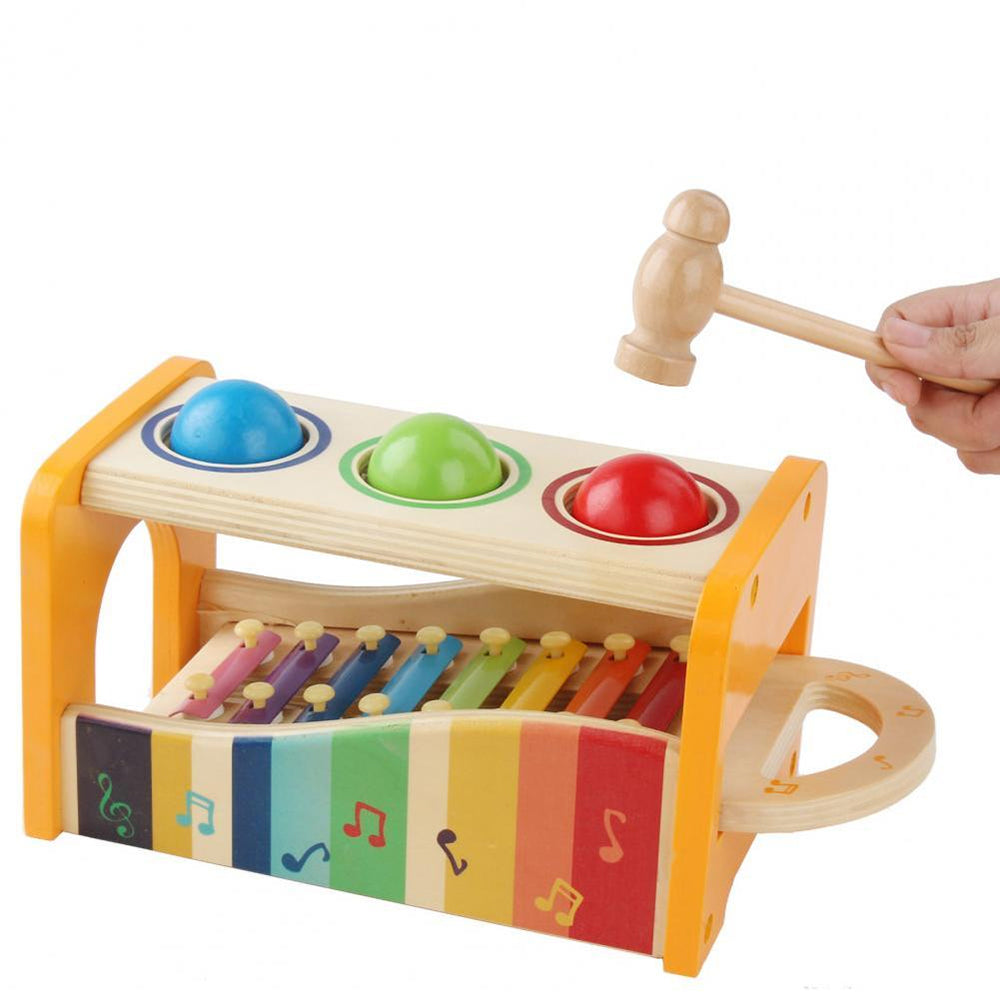 Pound & Tap Bench with Slide Out Xylophone Award Winning Durable Wooden Musical Toy for Kids_1