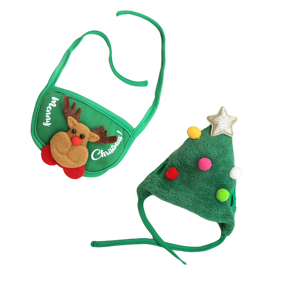 Holiday Christmas Scarf Bibs and Hat Pet Dress Up Costume_15