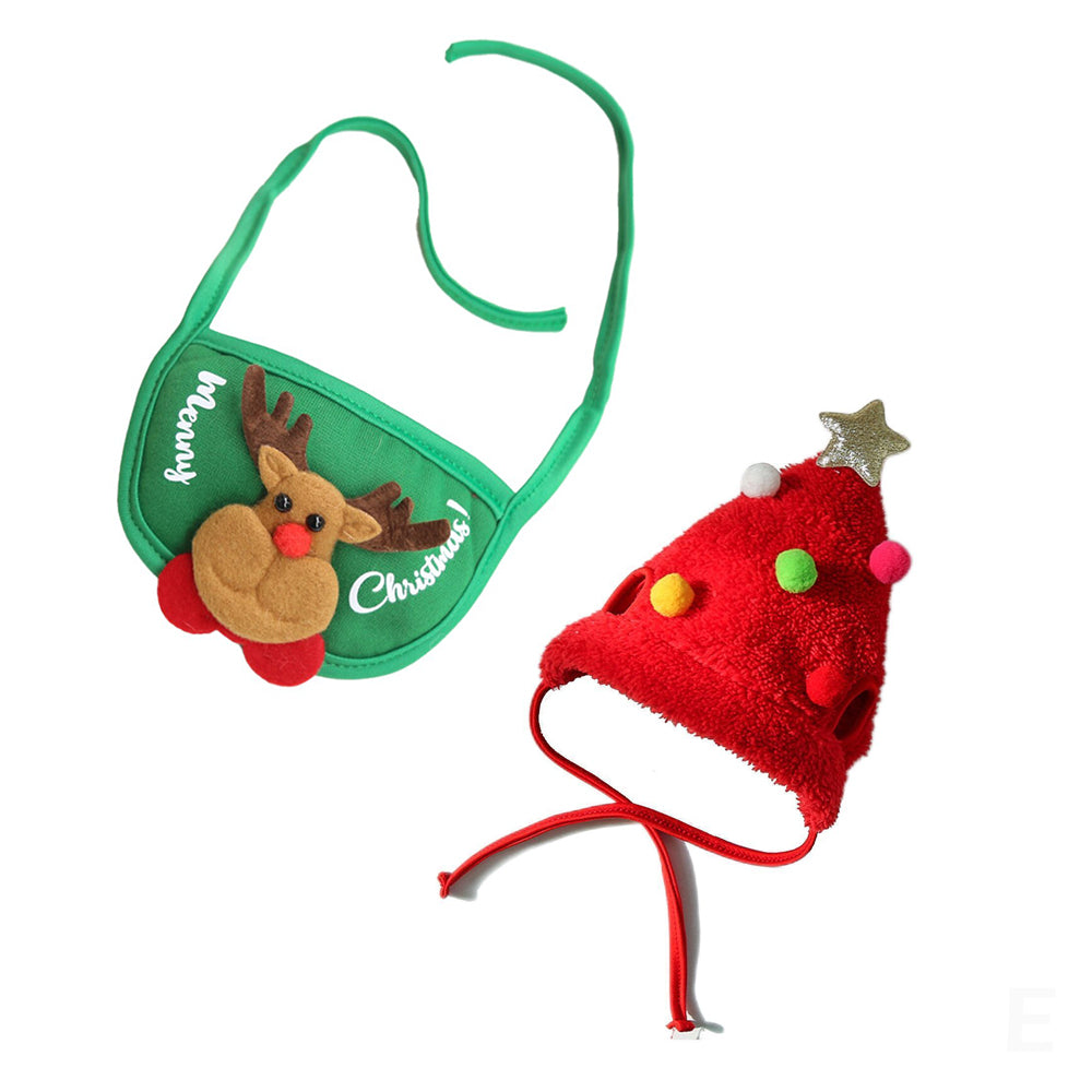 Holiday Christmas Scarf Bibs and Hat Pet Dress Up Costume_16