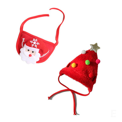 Holiday Christmas Scarf Bibs and Hat Pet Dress Up Costume_19