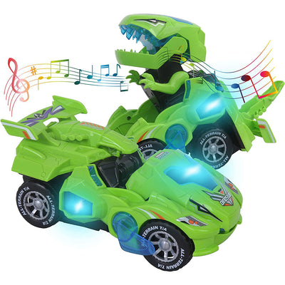 2 IN 1 Automatic Transforming Dinosaur Toy Car with LED Light and Music- Battery Operated_10
