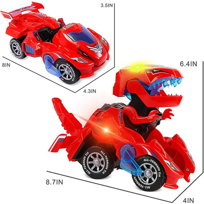 2 IN 1 Automatic Transforming Dinosaur Toy Car with LED Light and Music- Battery Operated_12