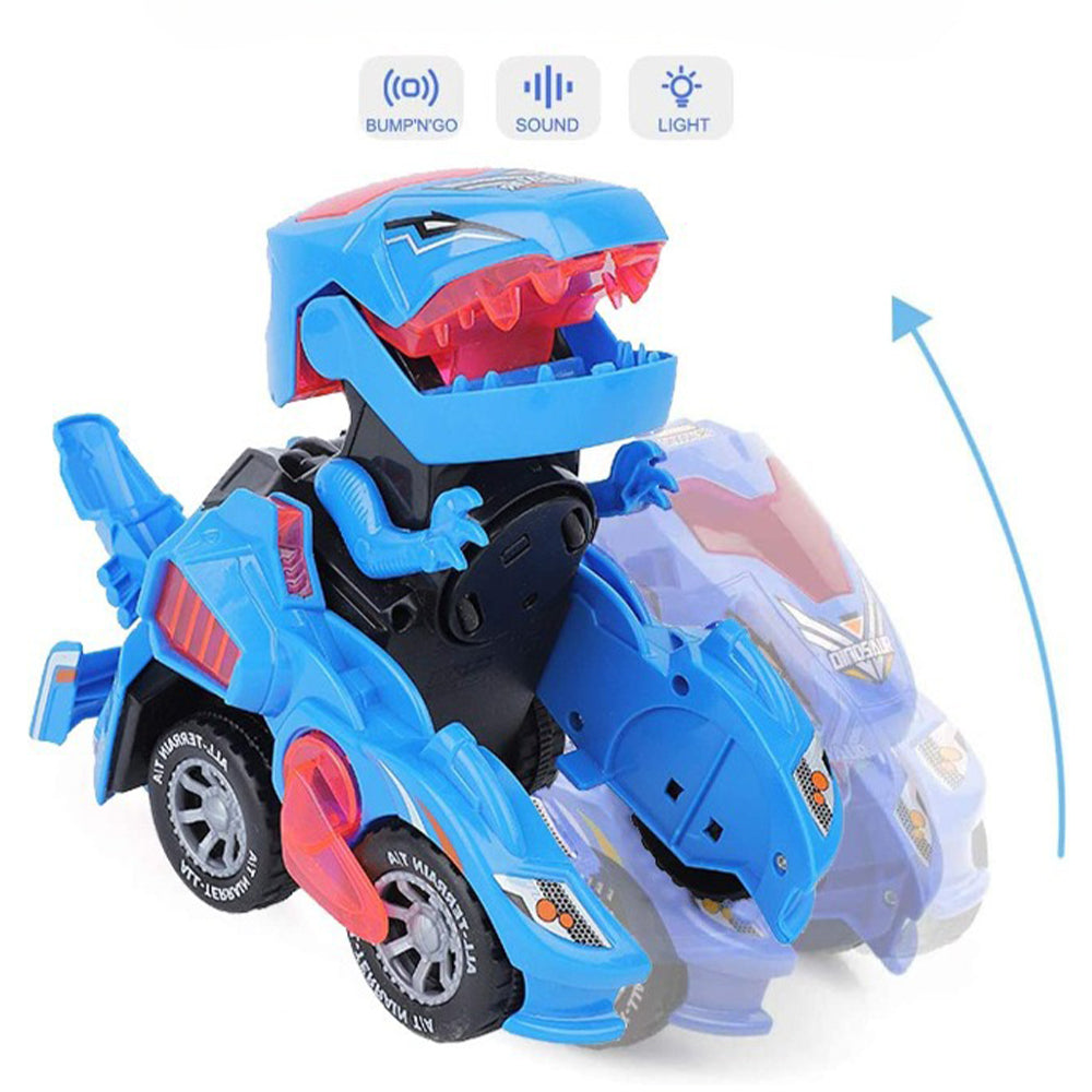 2 IN 1 Automatic Transforming Dinosaur Toy Car with LED Light and Music- Battery Operated_1