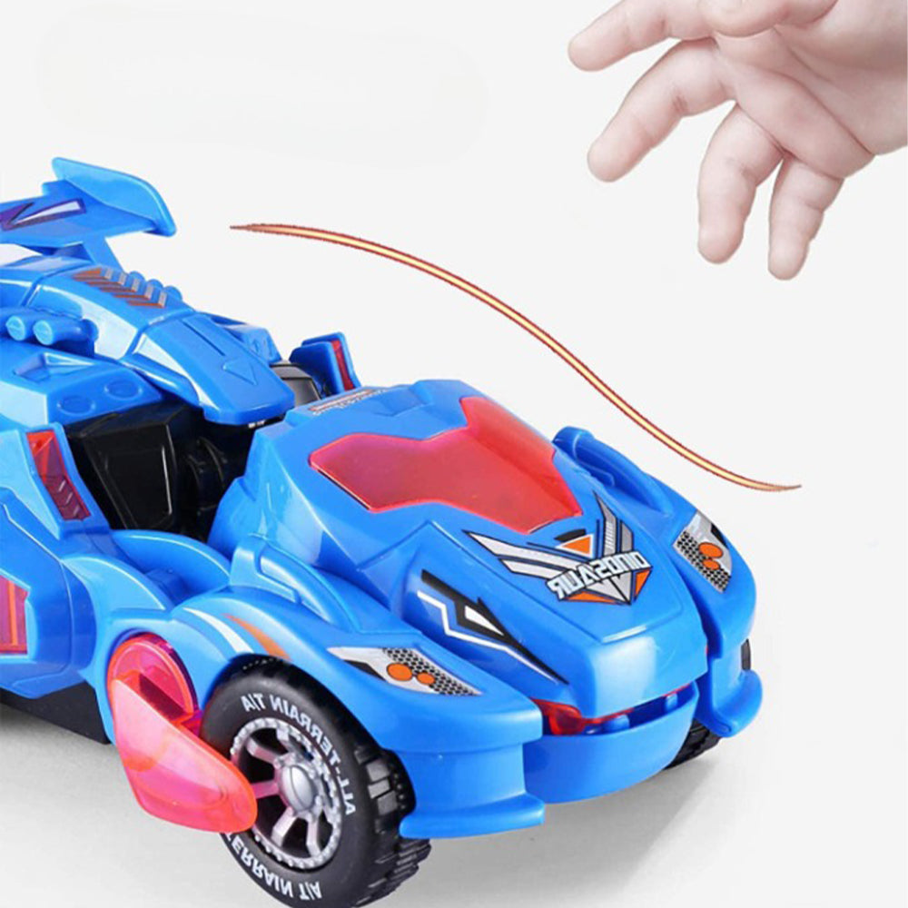 2 IN 1 Automatic Transforming Dinosaur Toy Car with LED Light and Music- Battery Operated_2