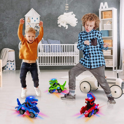 2 IN 1 Automatic Transforming Dinosaur Toy Car with LED Light and Music- Battery Operated_5