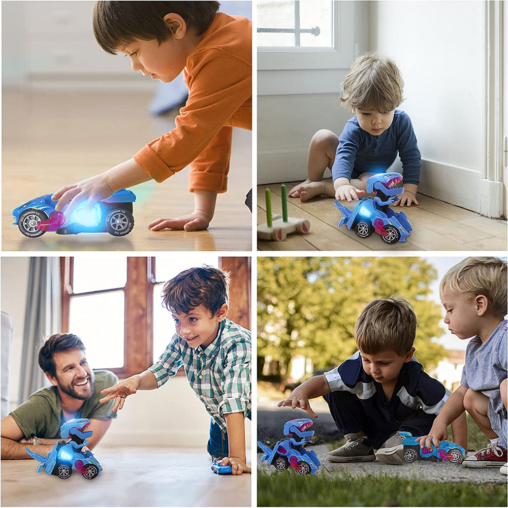 2 IN 1 Automatic Transforming Dinosaur Toy Car with LED Light and Music- Battery Operated_6