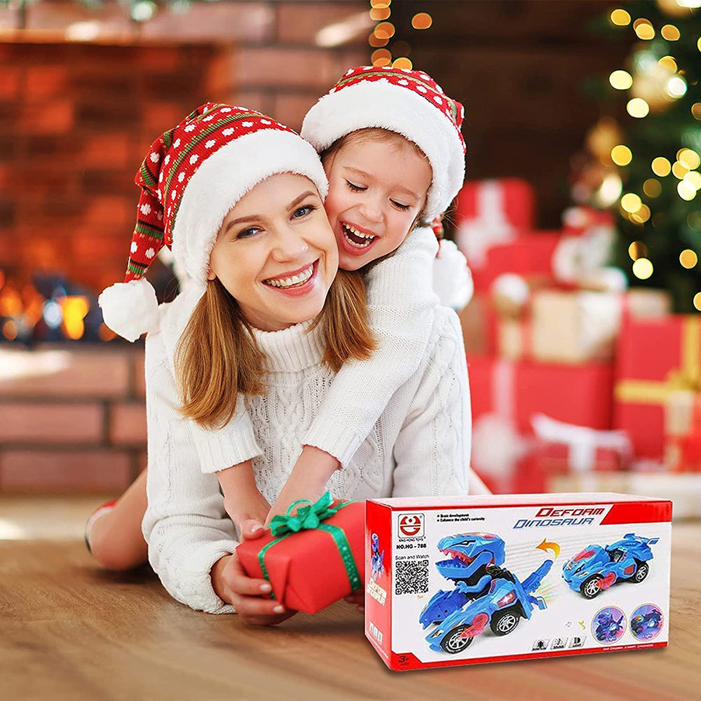 2 IN 1 Automatic Transforming Dinosaur Toy Car with LED Light and Music- Battery Operated_7