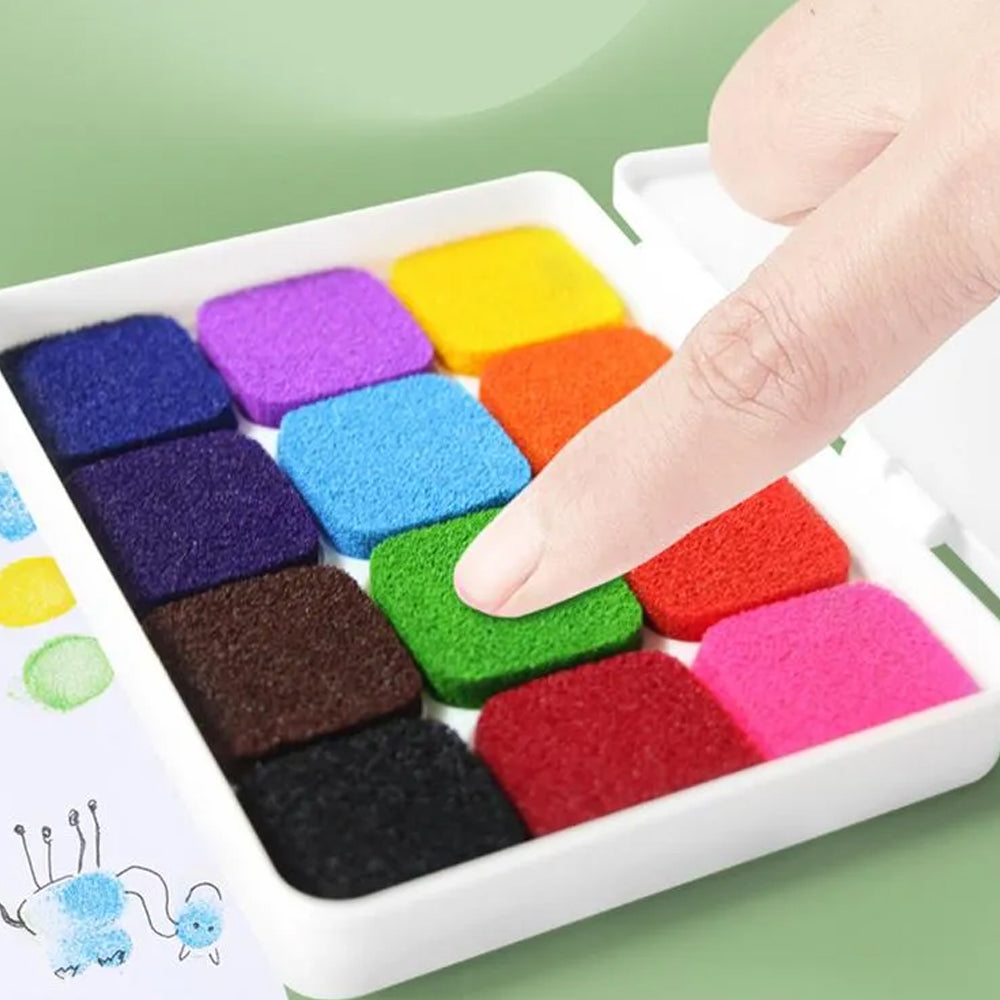 Creative Handmade Colorful Ink Stamp Pad DIY Finger Painting_9