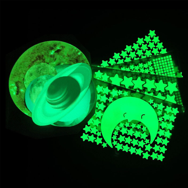 525 Pcs Luminous Solar System Glow in the Dark Wall Ceiling Stickers_10