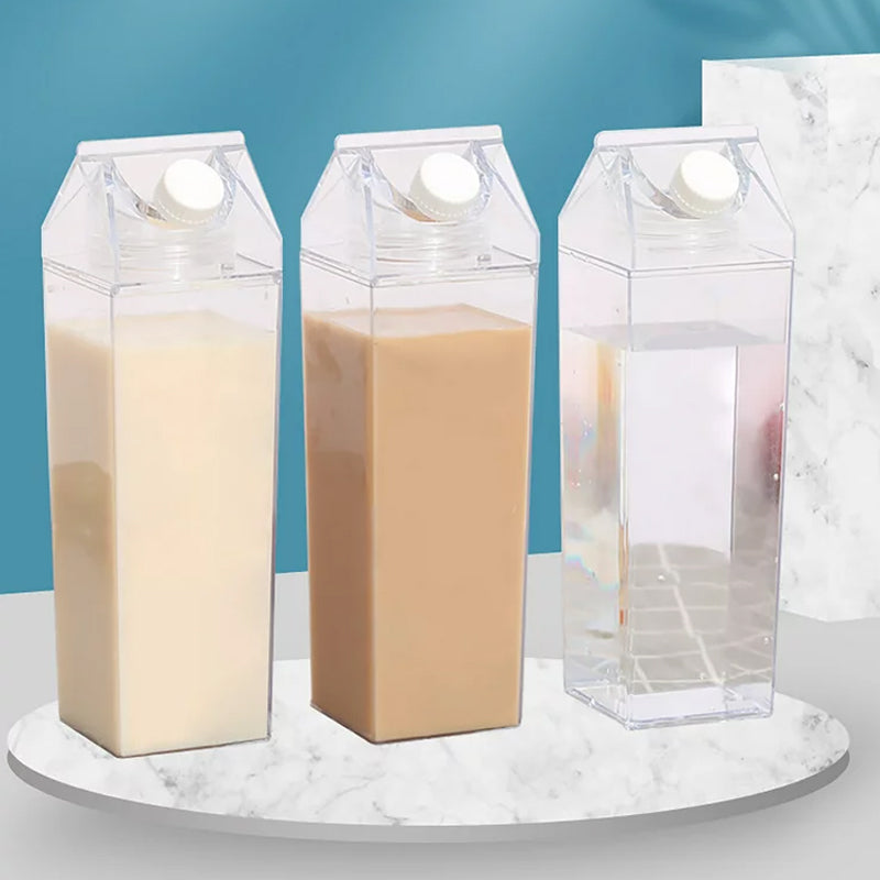 500ml Transparent Milk Carton Designed Portable Clear Beverage Bottle_10