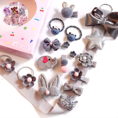 18PCS Cute Multi-Style Hair Accessory Sets or Girls